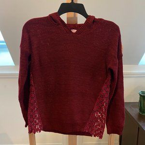 I Love Pinc XL Girls Hooded Sweater Oxblook Maroon